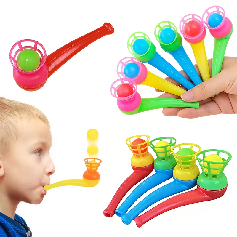 6/12/24PCS Random Color Floating Ball Blowing Pipe Magic Games Props Party Favors Keepsakes School Giveaway Rewards Supplies ZYF