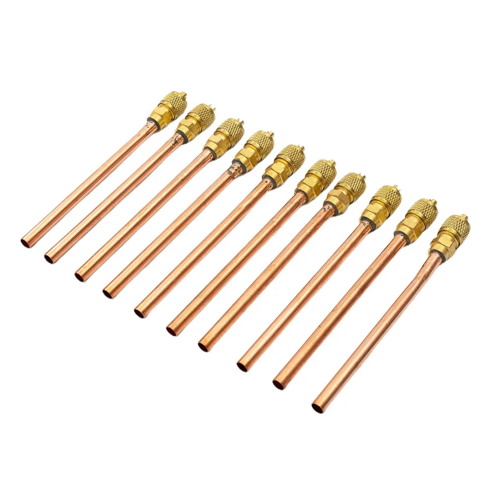 10PCS Air Conditioner Refrigeration Accessories Access Valves Copper Tube Filling Part 125mm HVAC Systems Part