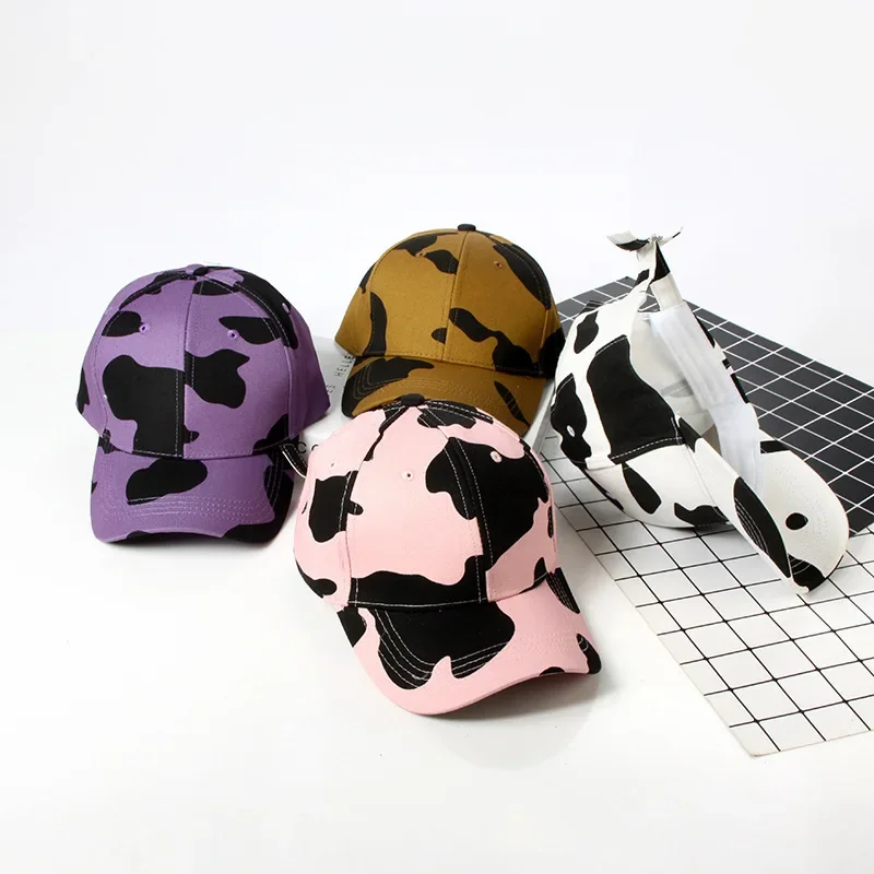 

New Milk Pattern Printed Fashion Baseball Hat Hip Hop Zebra Pattern Sports Sunscreen Duck Tongue Hat