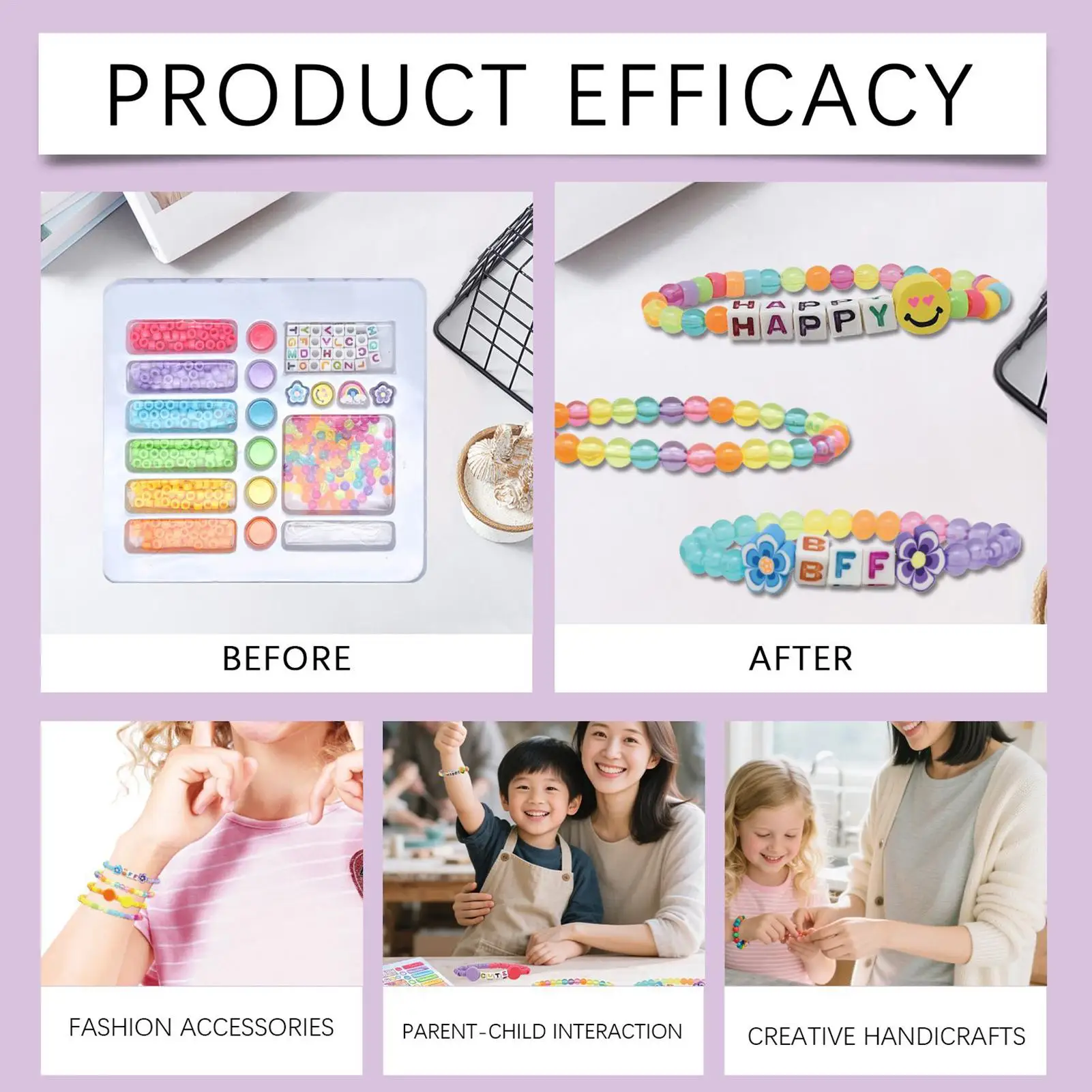 Girls Bracelet Making Kit Girls Bead Bracelet Charm Craft Set Beading Toys Fun Craft Supplies For Kids Teens Adults Beginners