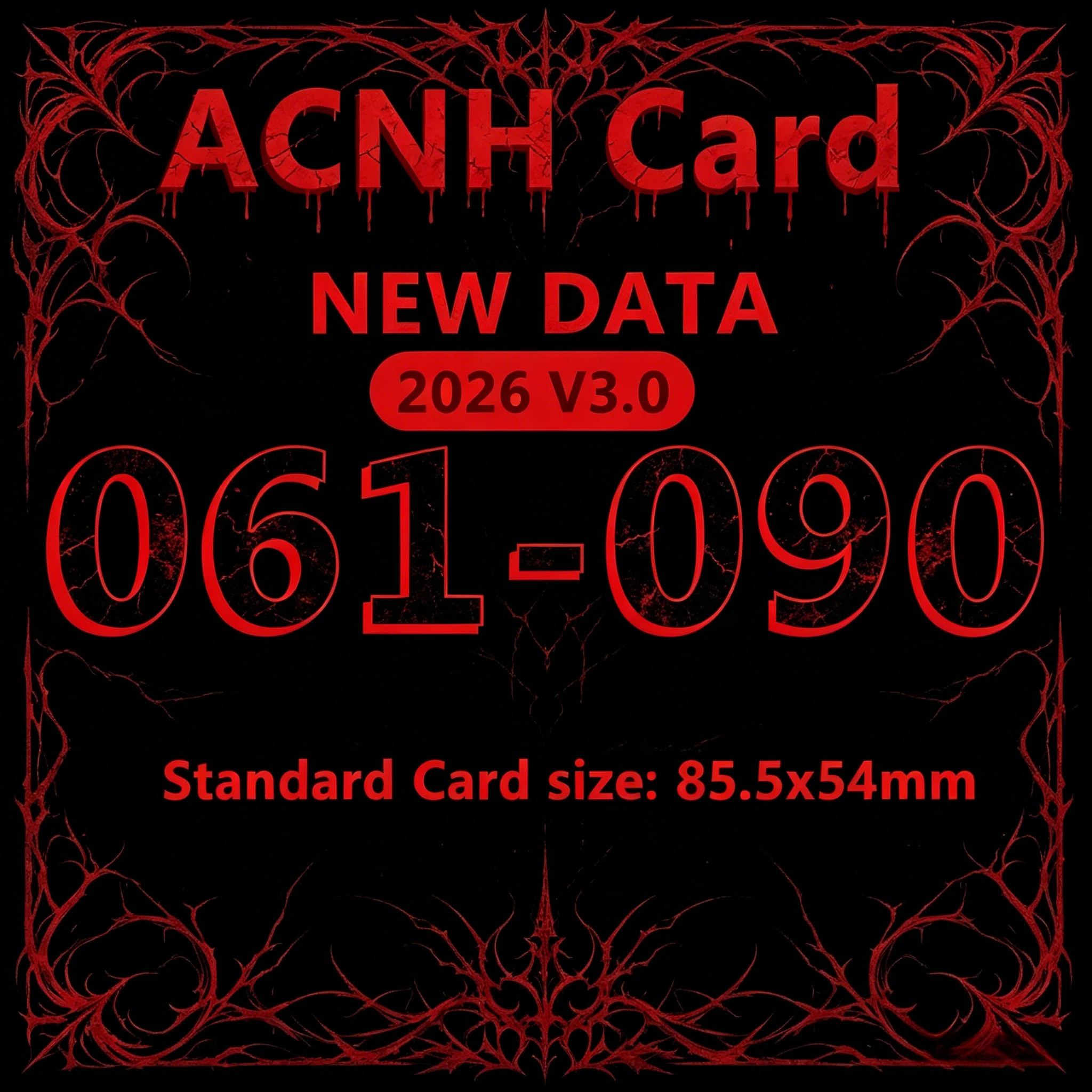 ACNH Card NFC Smart Sensing Game Cards 061-090 HD Printing Smooth Surface Portable Daily Gaming Leisure Standard Size 85.5x54mm