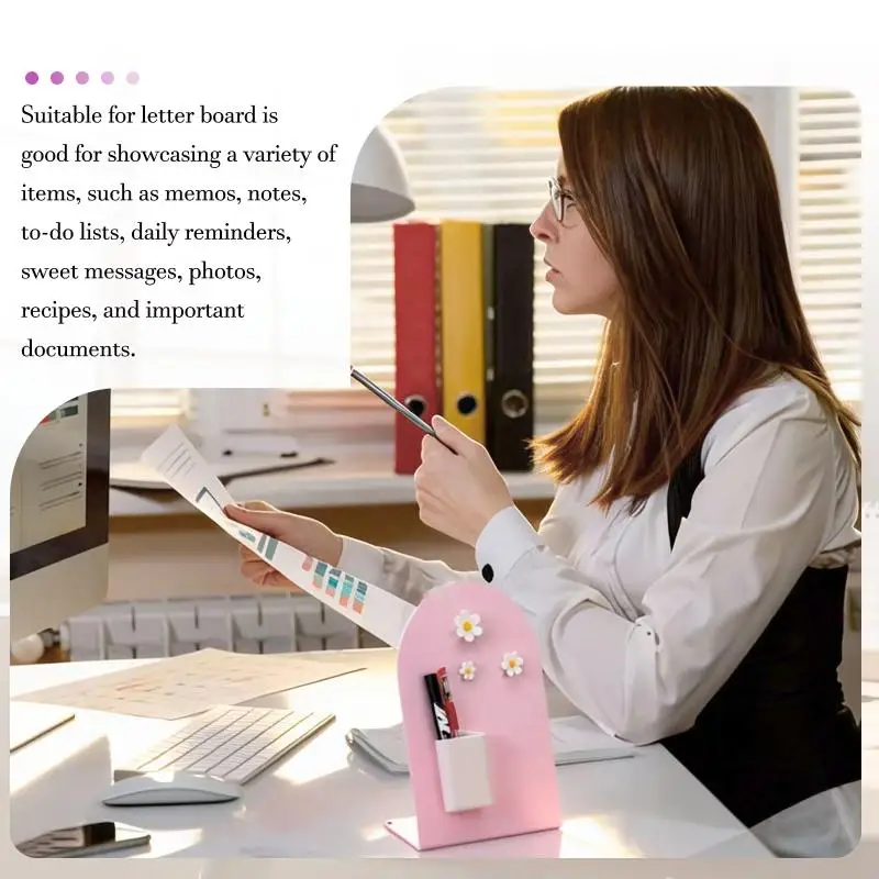 Desktop Magnetic Note Board 1/2Pcs Vertical Badge Card Organizer Reusable Message Holder for Home Office Daily Use