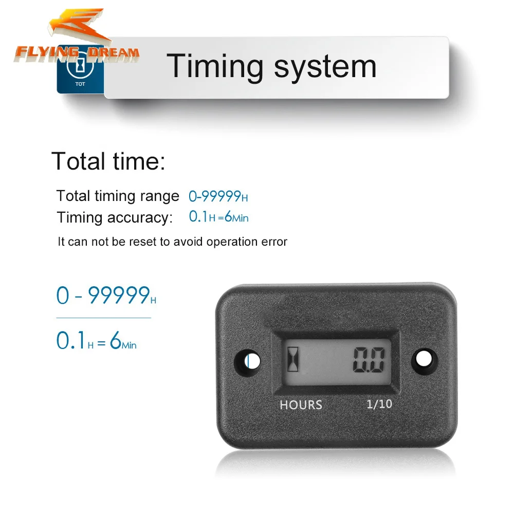 Jam Digital Meter LCD Counter untuk ATV motor jam instrumen Snowmobile bensin perahu Generator sepeda Aksesori Mobil