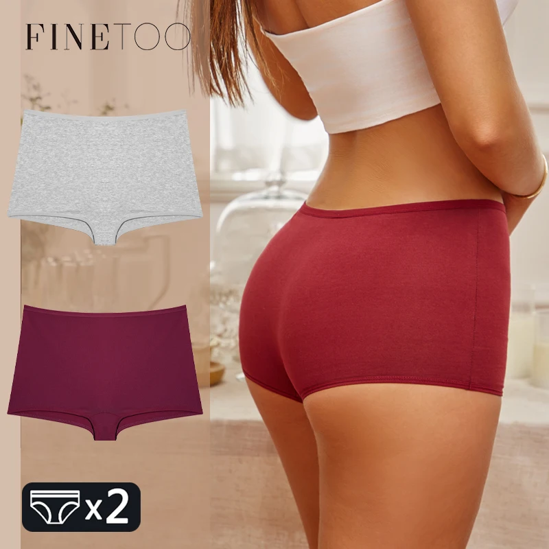 2pcs Women\'s Cotton Boxers Panties Female Seamless Sports Boyshorts Underwear Female Solid Soft Lingerie Safty Shorts XS-XL 2024