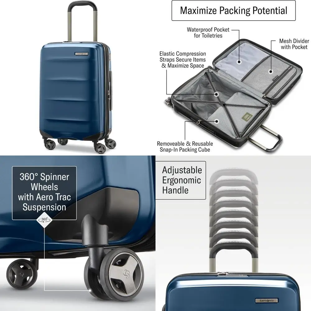 Bagaglio a mano da 20 pollici leggero e resistente agli urti con 360 °   Ruote girevoli e funzionalità regolabili per i viaggi