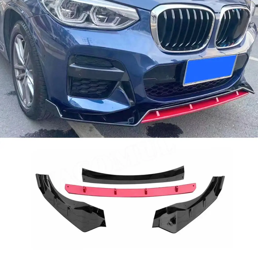 

VACOMUL ABS Gloss Black Red Material Car Front Bumper Lip Chin Spoiler Covers Fits For BMW X3 G01 X4 G02 M Sport 2019-2021