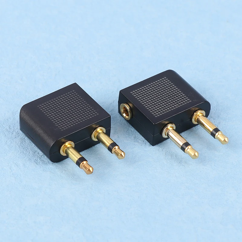 2PCS Portable Aviation Headset Conversion Plug Adapters For Earphones Plane Seat Headphones Socket 3.5mm Jack Convert
