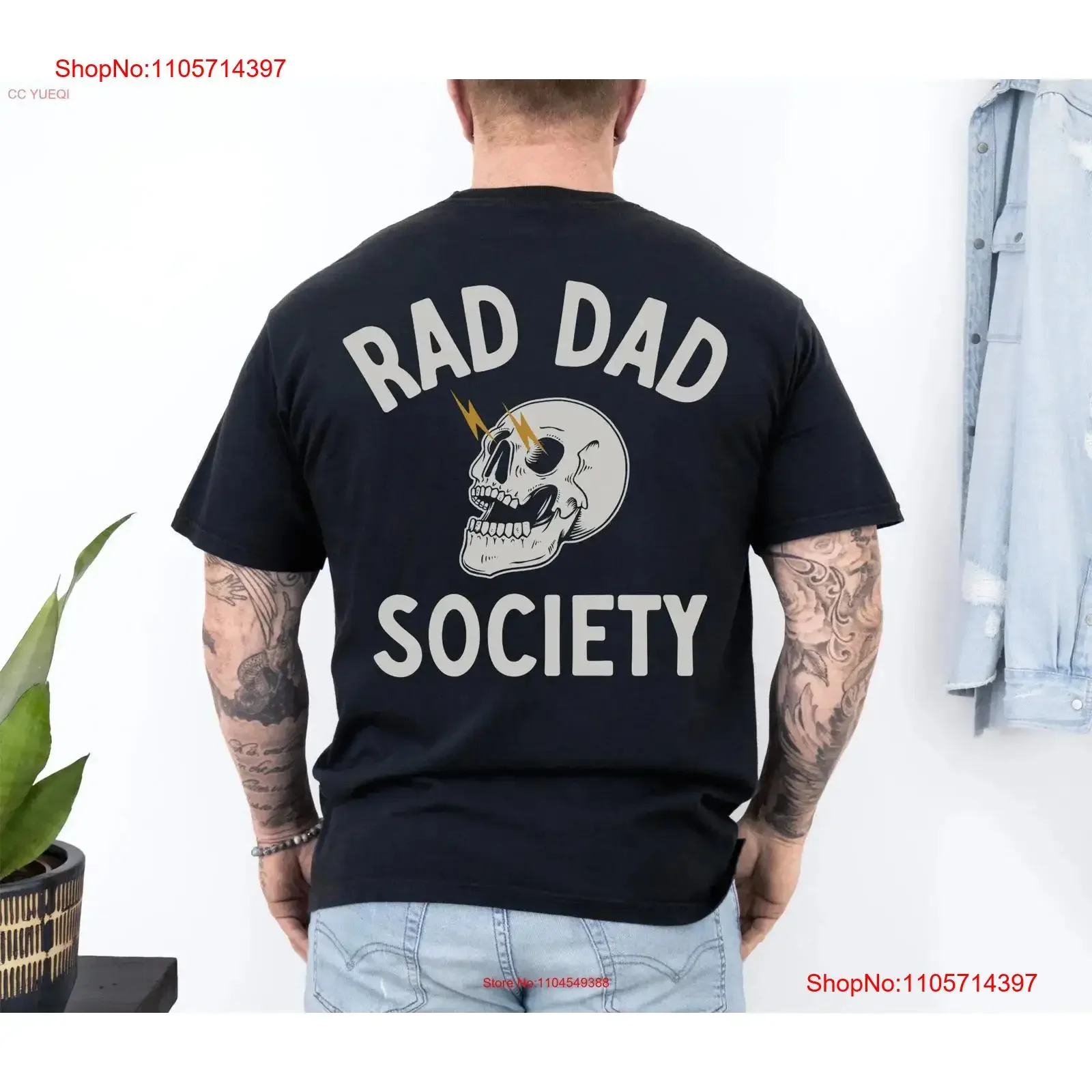Rad Dad Society T Shirt for Men badass cool gift father s Day inked tattooed stepdad dads papa daddy vintage Washed streetwear