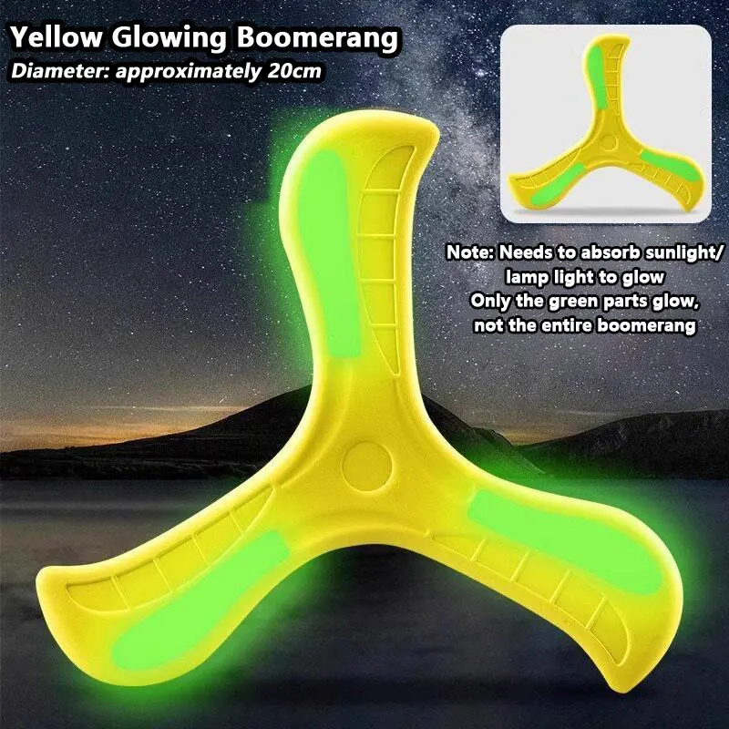 Boomerang Weicher Dreiflügeliger Kreuz-Boomerang mit Nachtlicht Outdoor-Spielzeug Fliegende Scheibe Interaktives Sportspielzeug für Erwachsene und Kinder Puzzle-Geschenk für Kinder