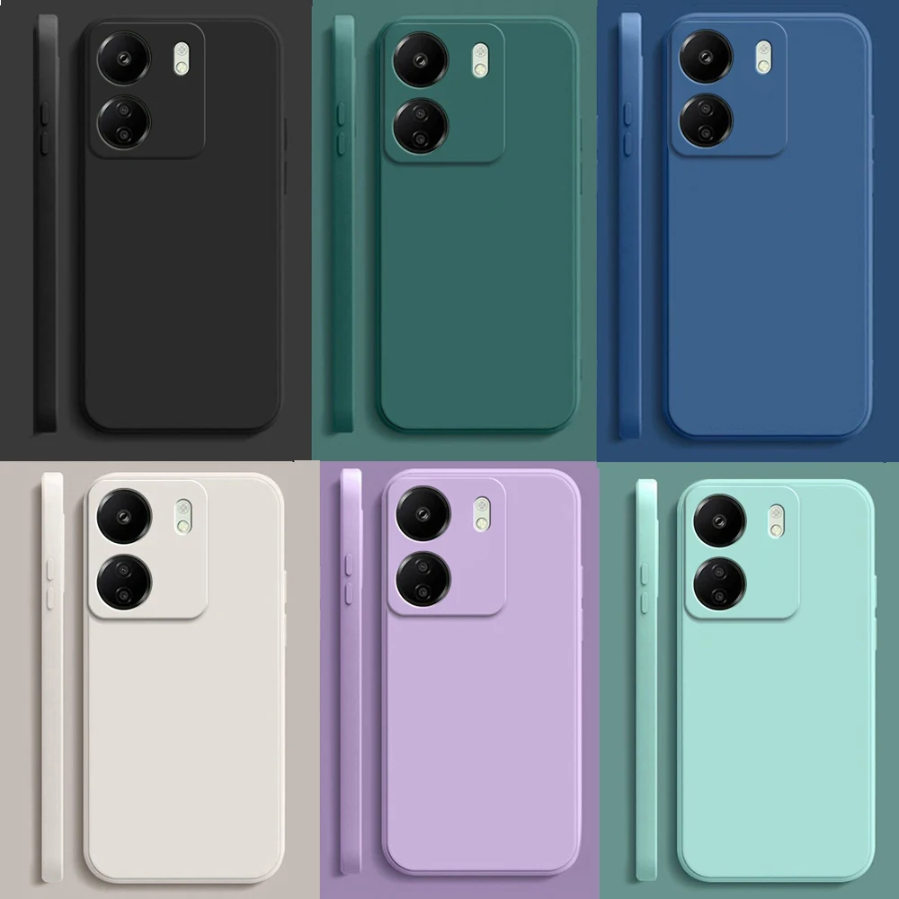 Flüssige Silikonhülle für Xiaomi Redmi 13C 4G Cover Redmi 13C Matte Case Poco C65 Soft Procect Cover Redmi 13c Fundas