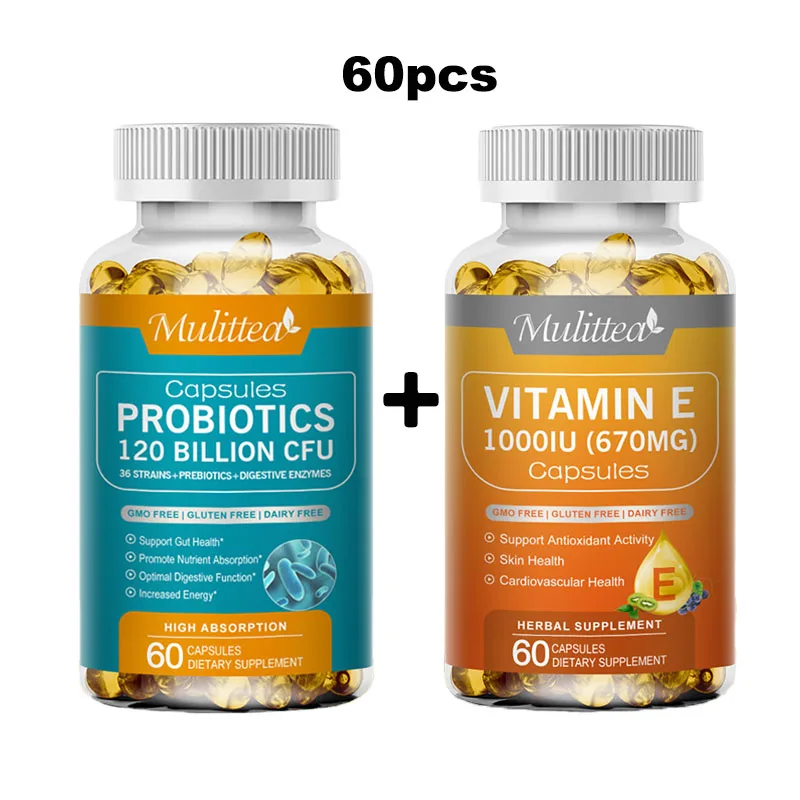 Mulittea Hot sale Probiotics and Vitamin E Capsules Helps Promote Intestinal Flora Digestion and Skin Beauty Health