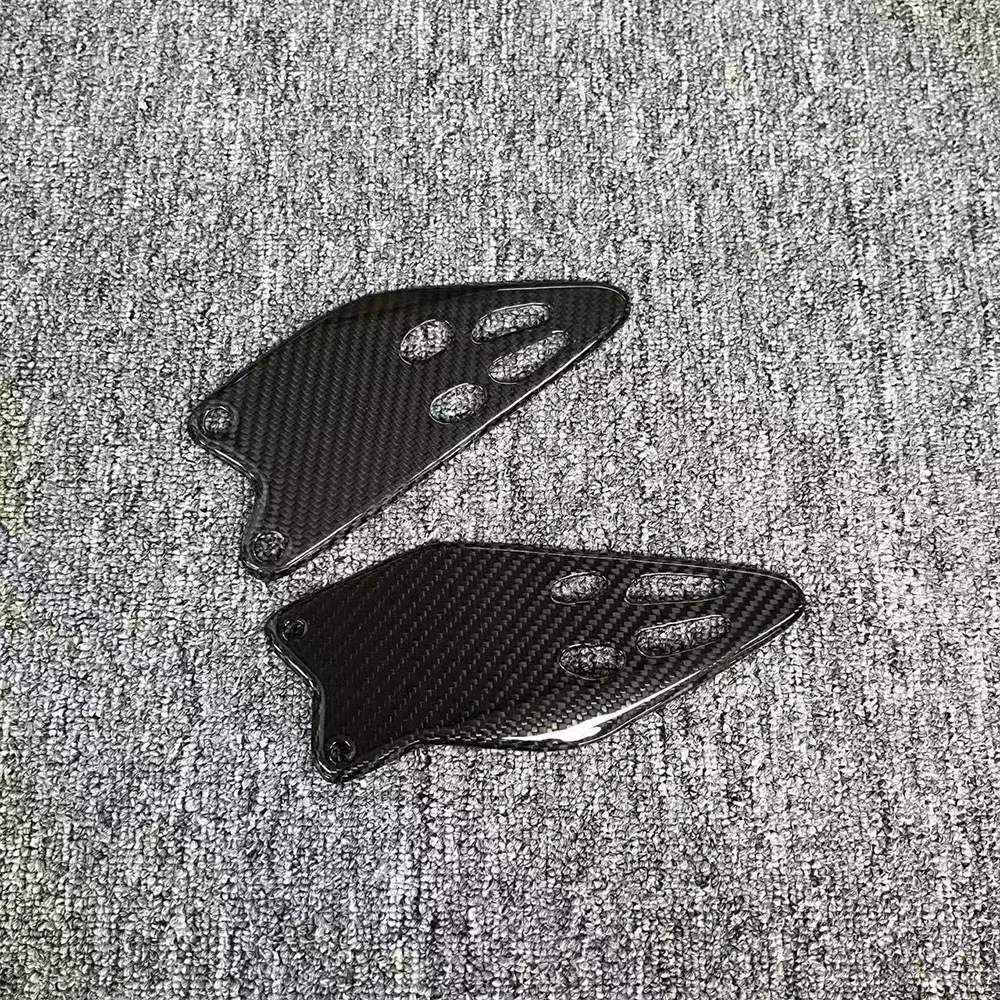 

For KAWASAKI ZX-6R 636 / 2019-2025 100% 3K Carbon Fiber Rear Foot Heel Guards Motorcycle Accessories Footrest Wings Protector