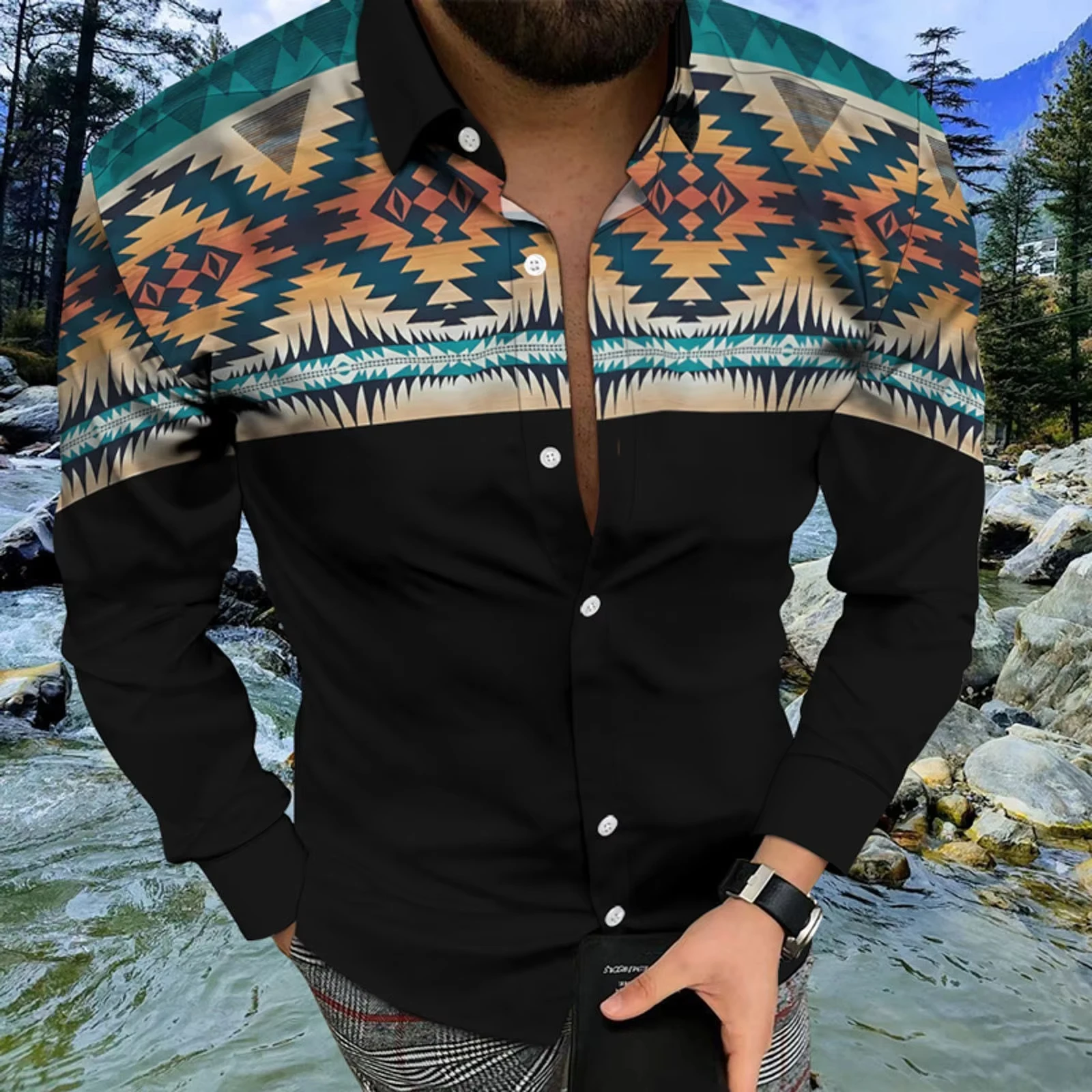Floral Pattern Fashion Casual Men's Long Sleeve Shirt Formal Shirt Party Evening Summer Spring Autumn Lapel Long Sleeve2025