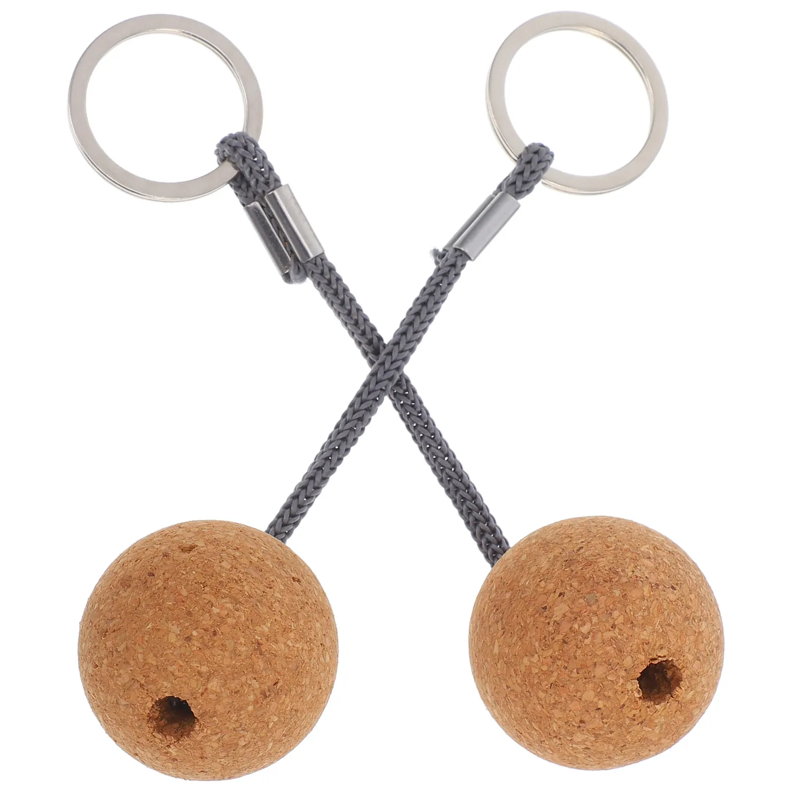 2Pcs Floating Cork Ball Keychain Creative Buoyant Key Ring for Kayaking Boating Fishing Surfing Sailing Portable