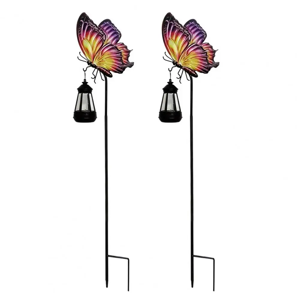 Solar Garden Stakes Outdoor Decorative Solar Butterfly Garden Stake Lights Metal Outdoor Led Landscape Stakes for Yard
