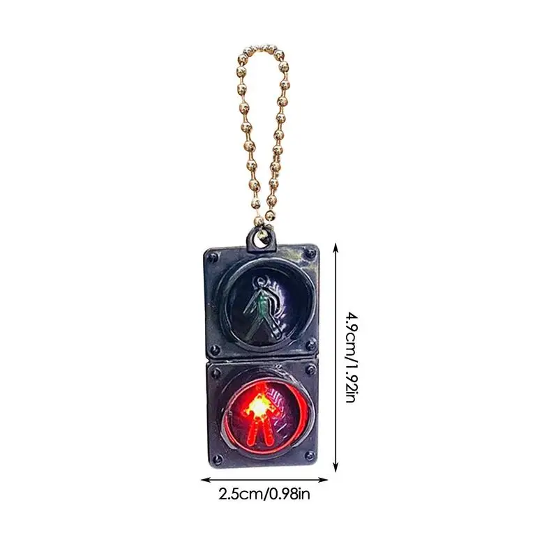 3D Traffic Light Key Chain Glowing Creative Backpack Pendant Car Key Pendant Safe Traffic Promotion Gift Key Hanging Decoration