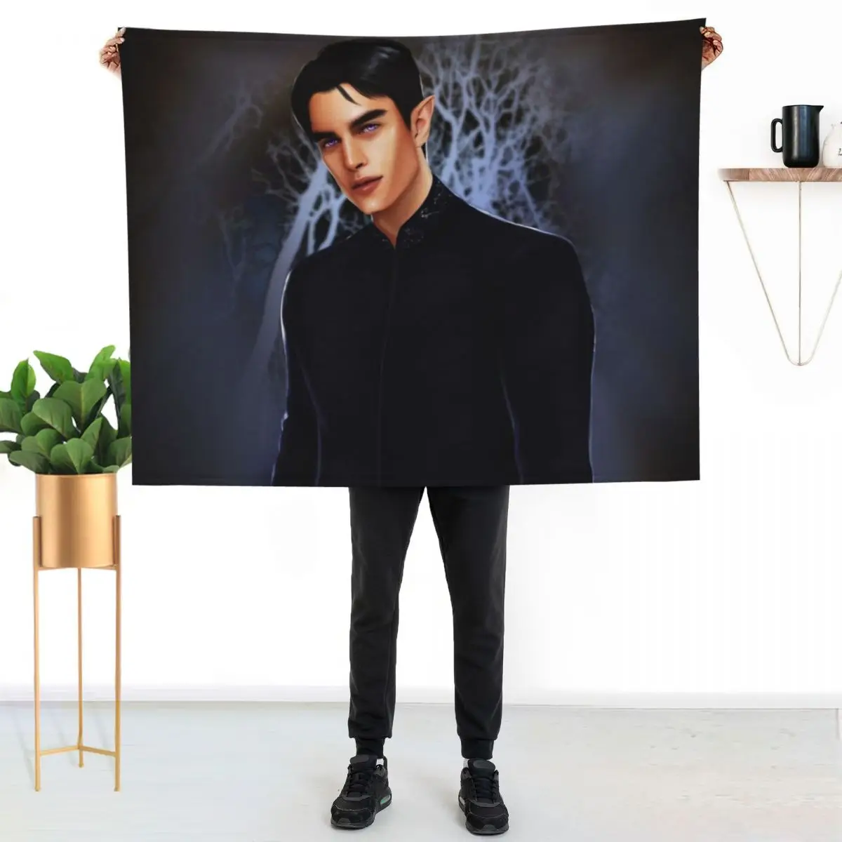 

Rhysand from ACOTAR series Throw Blanket Lightweight Cozy Blanket for Bed Sofa