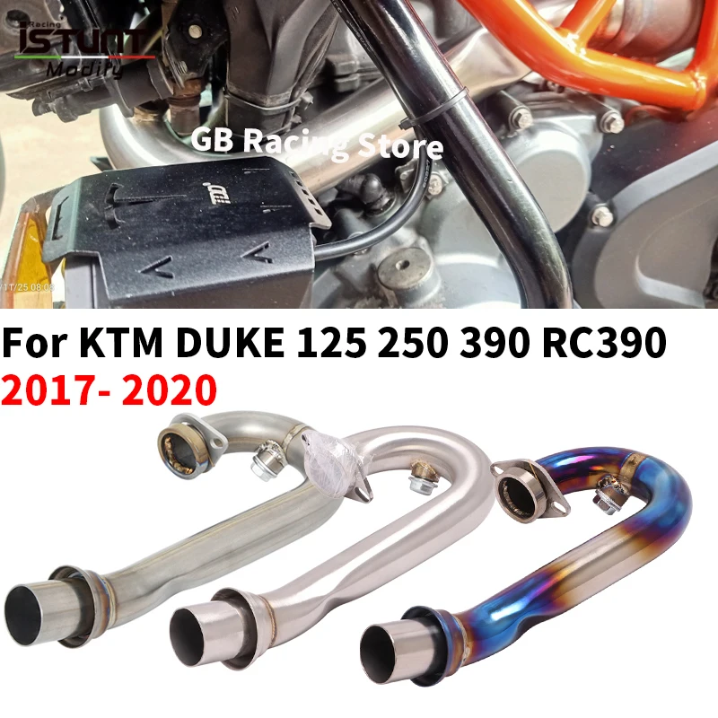 Slip On para KTM DUKE390 390 RC 390 2017 2018 2019 2020 aleación de titanio Escape de motocicleta Moto Motocross tubo de enlace frontal
