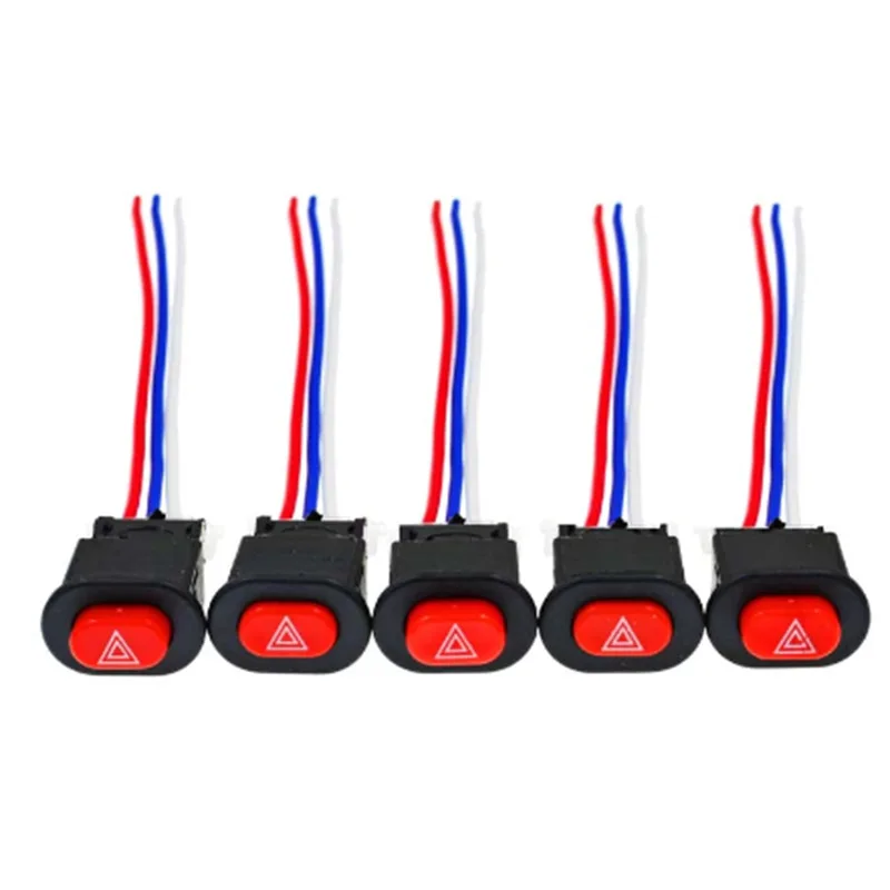 Motorcycle electric vehicle modification dual flash switch scooter warning switch red button dual jump switch with wire