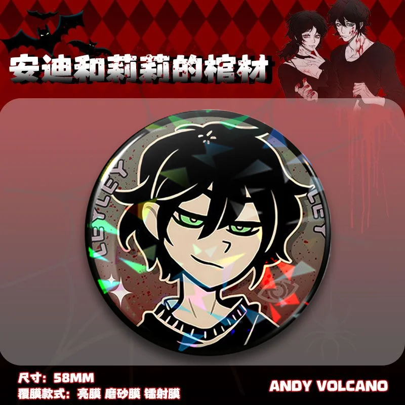 أنيمي نعش اندي و ليلي شارة بروش دبوس الملابس على ظهره الديكور التلبيب علامة الصدر شخصية