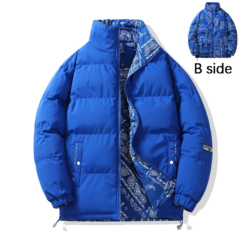 Men\'s autumn and winter cotton jacket with warm and comfortable padding thick down jacket 2024 new double-sided clothes S-4XL