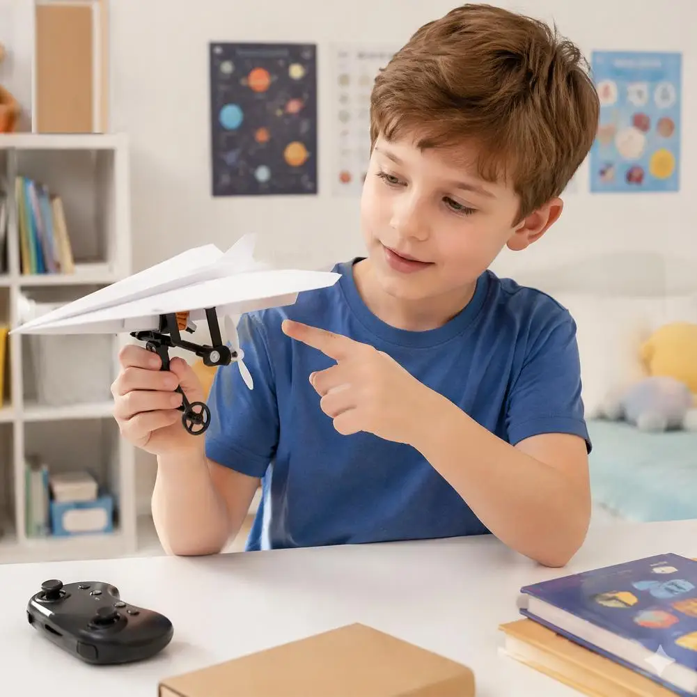 Diy Paper Airplane Kit Remote Control Paper Airplane Kit Diy Electric Rc Glider with Gyro Stabilizer Dual for Beginners