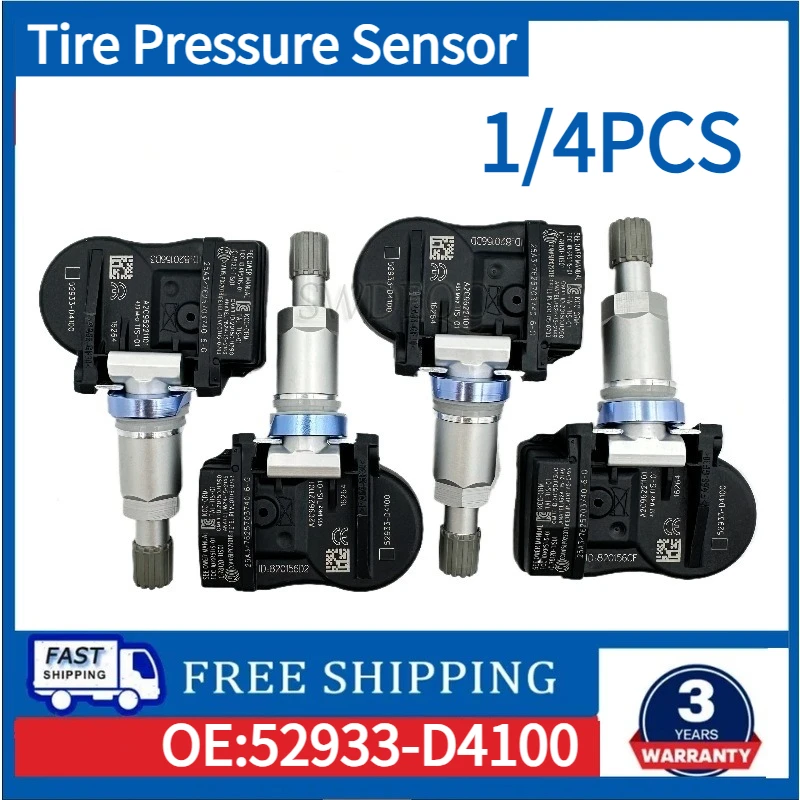 

1/4PCS Tire Pressure Sensor 52933-D4100 TPMS For 2017 2018 2019 KIA Optima Sportage Sorento Genesis Ioniq 52933D4100 52933-D9100
