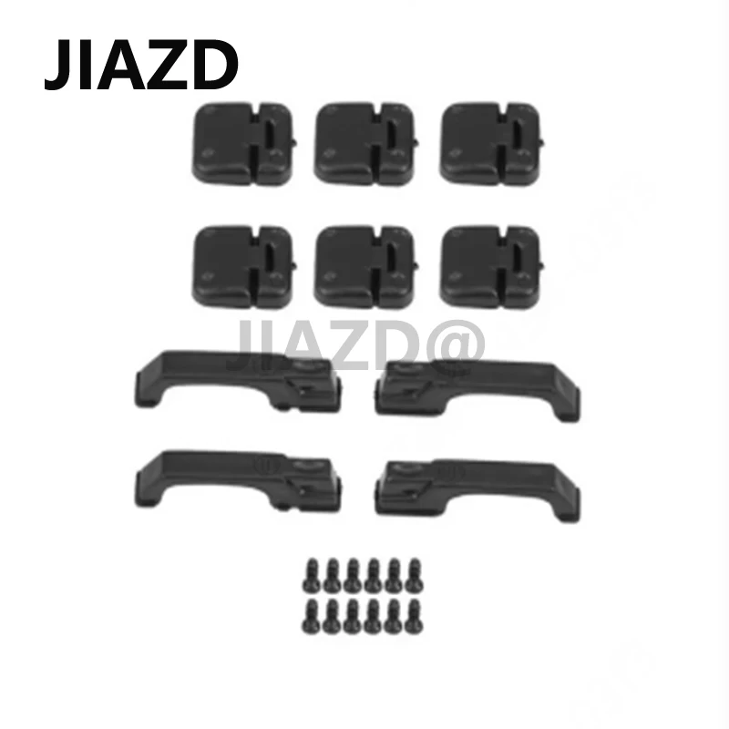 10pcs Black Plastic Simulation Door Hinges and Door Handles for TRX4 1/10 RC Crawler Car Upgrade Decoration Parts