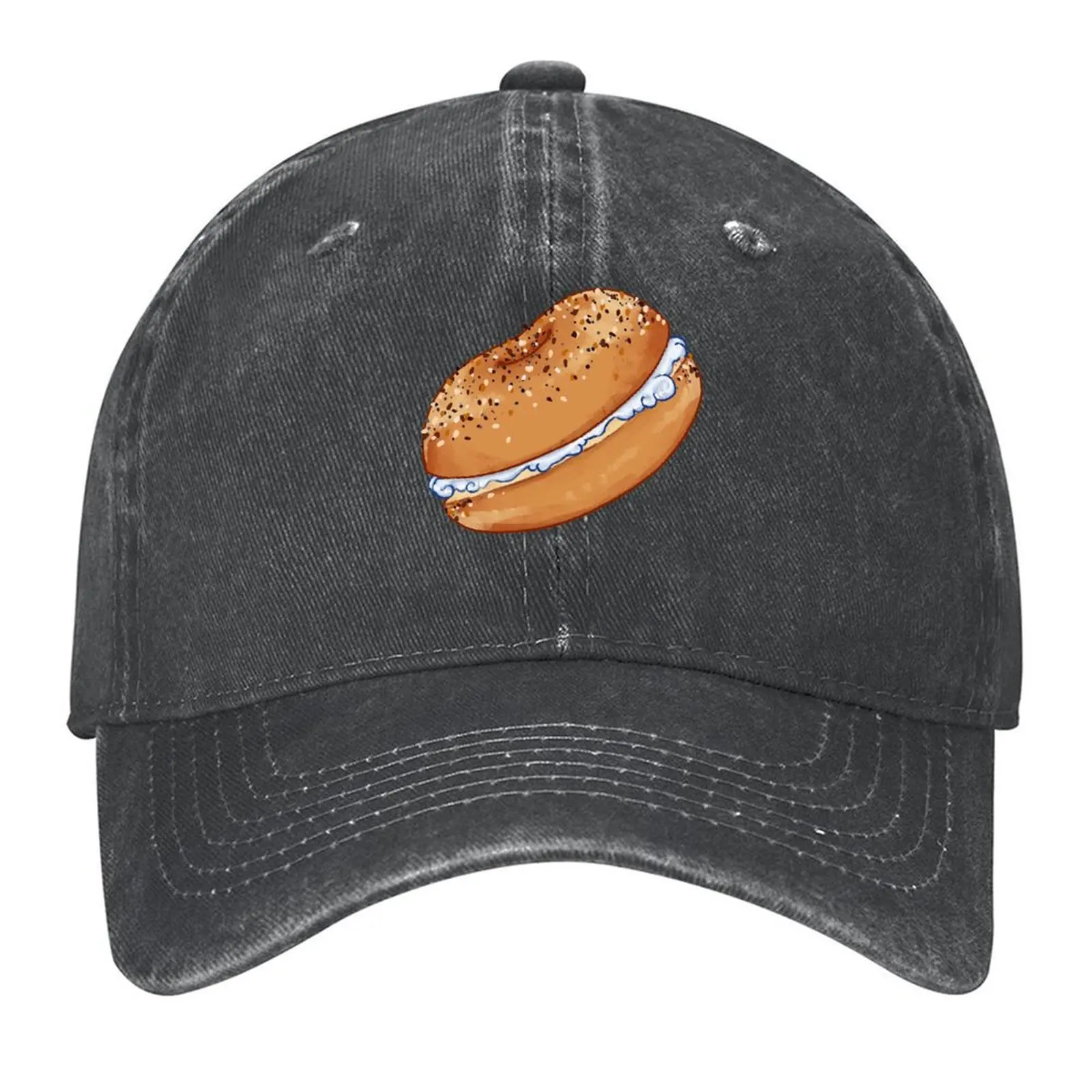 

Everything Bagel and Cream Cheese Baseball Cap Hat Beach derby hat Hip Hop Icon Mens Tennis Women's