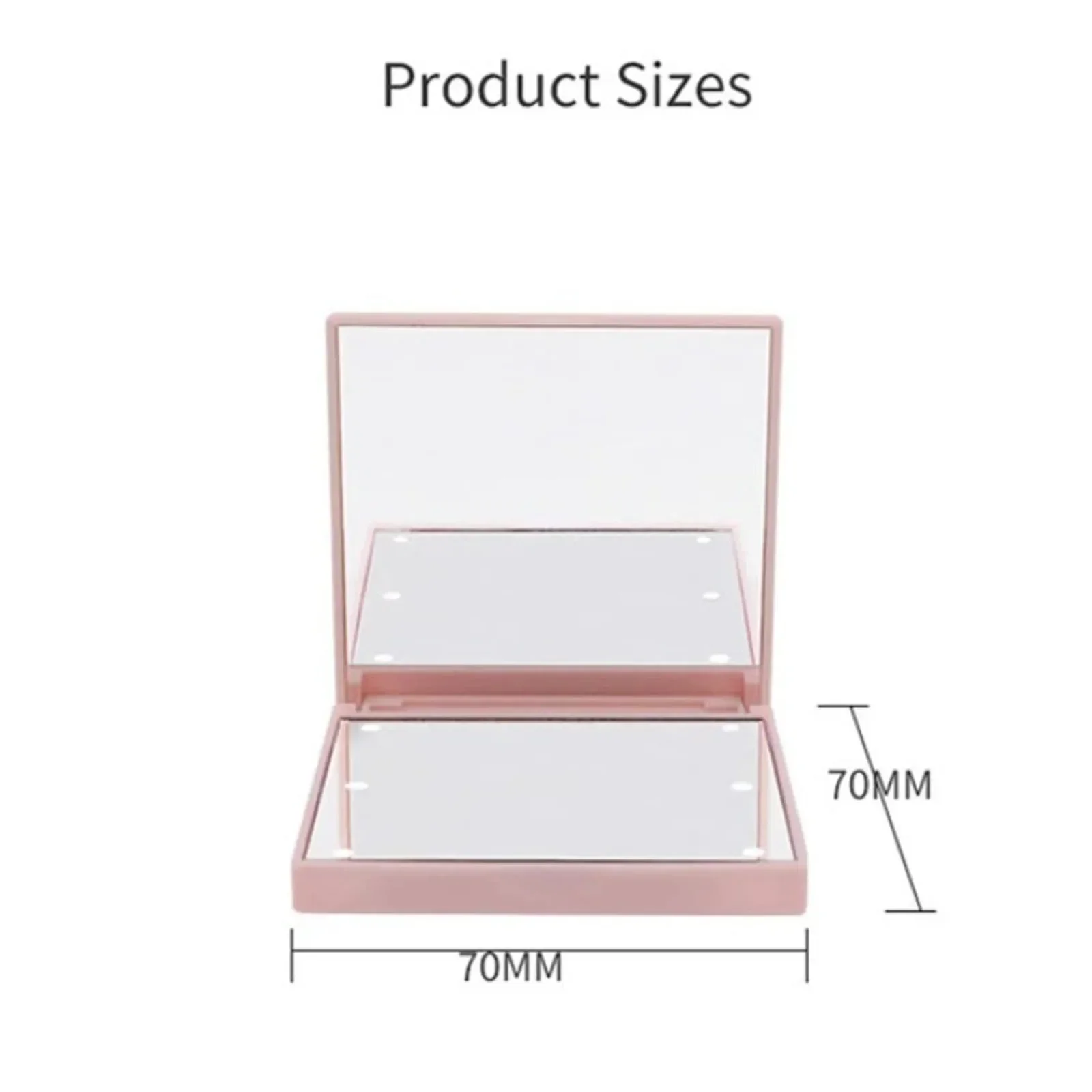 Espejo de maquillaje de 6 Led con luz, 1x 2x, lupa, bolsillo pequeño, portátil, para viaje, rosa, negro, blanco, espejos de tocador plegables para cosméticos