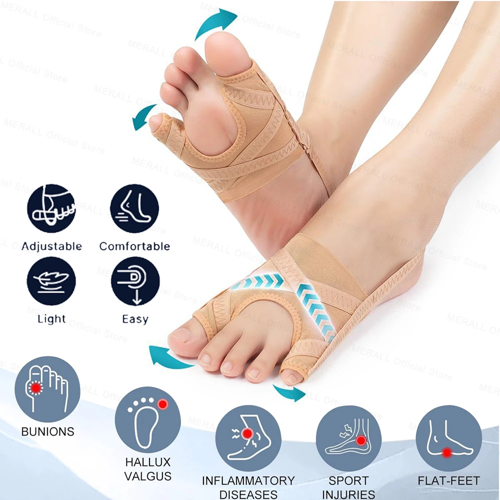 Toe Separator Hallux Valgus Bunion Corrector Orthotics Feet Bone Thumb Adjuster Correction Pedicure Sock Straightener Tools