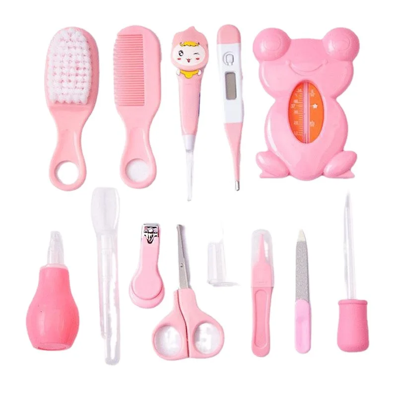 Baby 13-piece Cooking Cloth Bag Set Children\'s Nasal Inhaler Nail Clippers Cartoon Set Daily Cleaning Supplies Care Kit