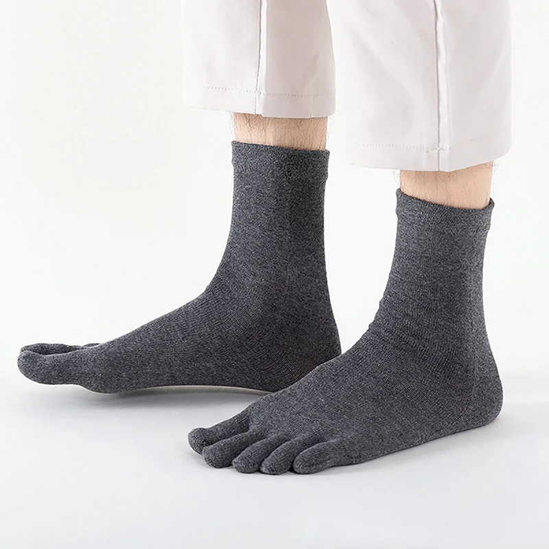 1 Pair Sports Running Sweat Solid Color Separate Toes Unisex Toe Socks Men And Women Five Fingers Socks Breathable Cotton Socks