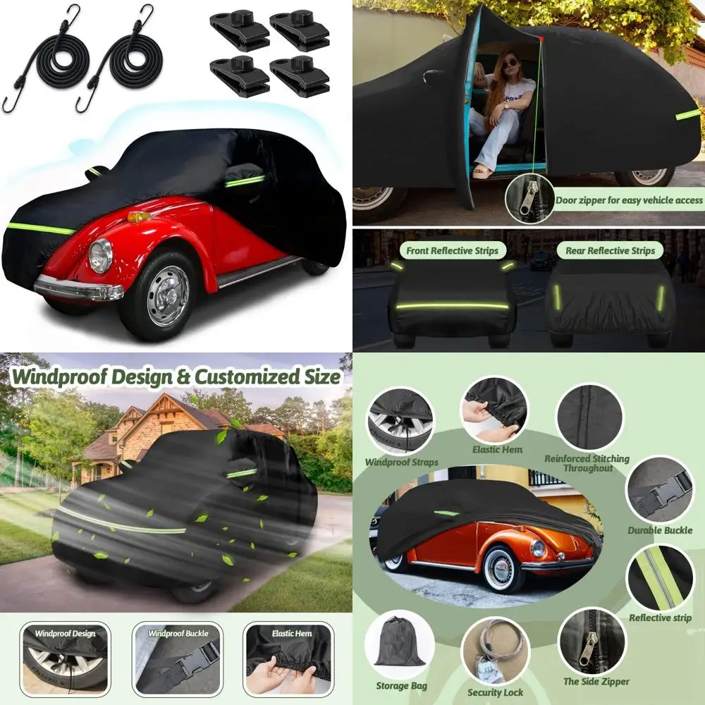 

Водонепроницаемый всепогодный чехол для автомобиля Beetle Sedan на заказ для 2-дверных моделей 1960-1980, ветрозащитная защита