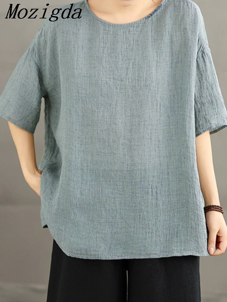 

Summer Oversize Cotton Pullover T Shirt Women Loose Short Sleeve Ladies Shirts Tops Chemise Femme