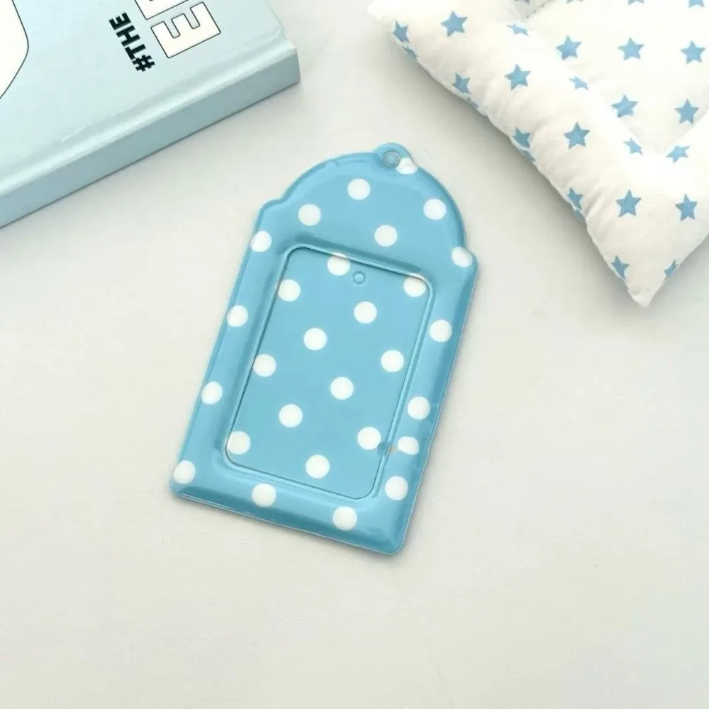 Cute 3 Inch Card Holder PVC Polka Dot Kpop Idol Card Holder Small Card Storage Photocard Card Sleeve Backpack Accessories