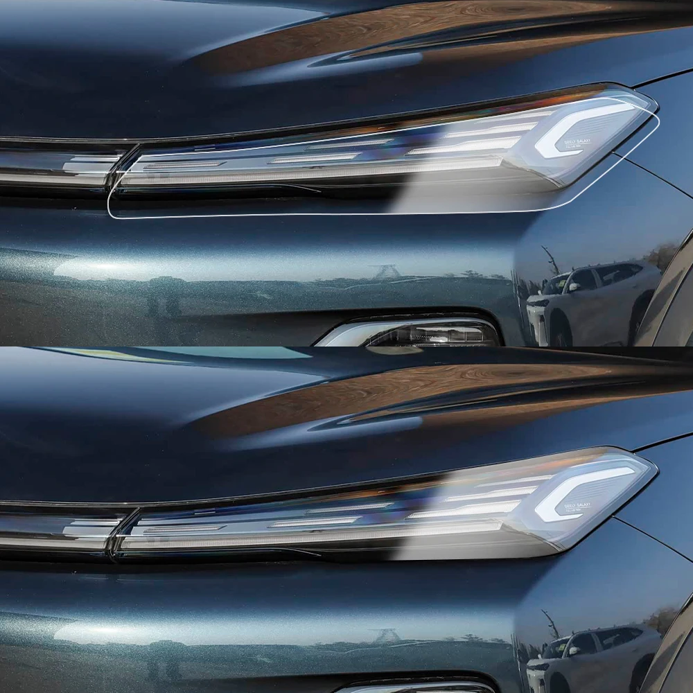 Pre-Cut PPF Anti-Scratch High-Gloss Smoke Black TPU Headlight Protective Film for Geely Galaxy Starray/Starship 7 2025-2026