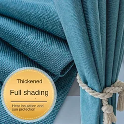 Light Luxury Bedroom Blackout Curtains Living Room Balcony Super Soundproof Hook Style Curtain Home High End Drapes ััะพัั ์ปคํผ