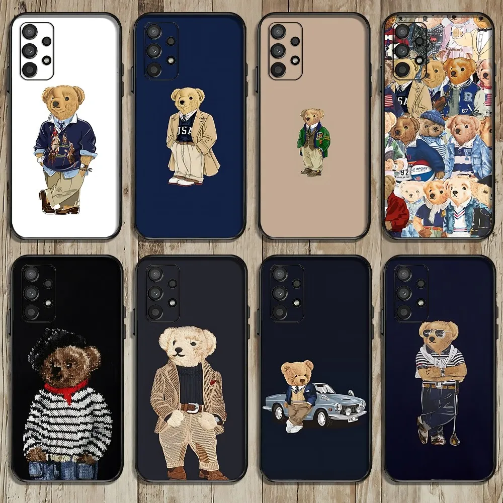 Baron Filou Bear Fashion Phone Case For Samsung Galaxy A52 A12 A51 S21 Edge S22ULTRA S23 S20LITE Plus Ultra Black Cover