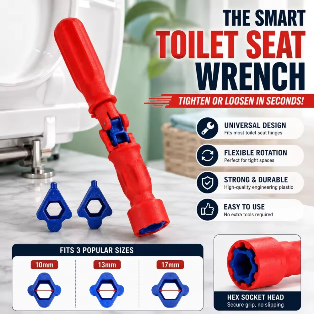 17/13/10mm Professional Toilet Seat Repair Wrench Universal Toilet Seat Installation Key Easy Loosening Toilet Seat Fitting Tool