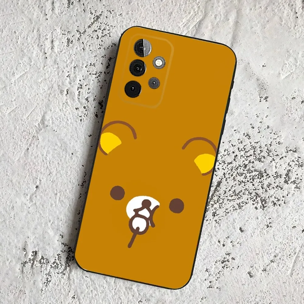 Cute R-Rilakkuma Bear Phone Case For Samsung Galaxy A13,21s,22,31,32,52,53,71,80,91 Soft Black Cover