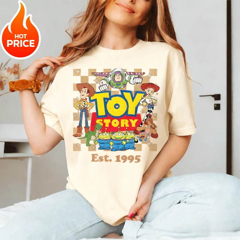 

Disney Toy Story Woody Boy Girl 2026 New Summer T-shirt Family Parent-child Wear Oversized Casual Men Women Short Sleeve Tee Top