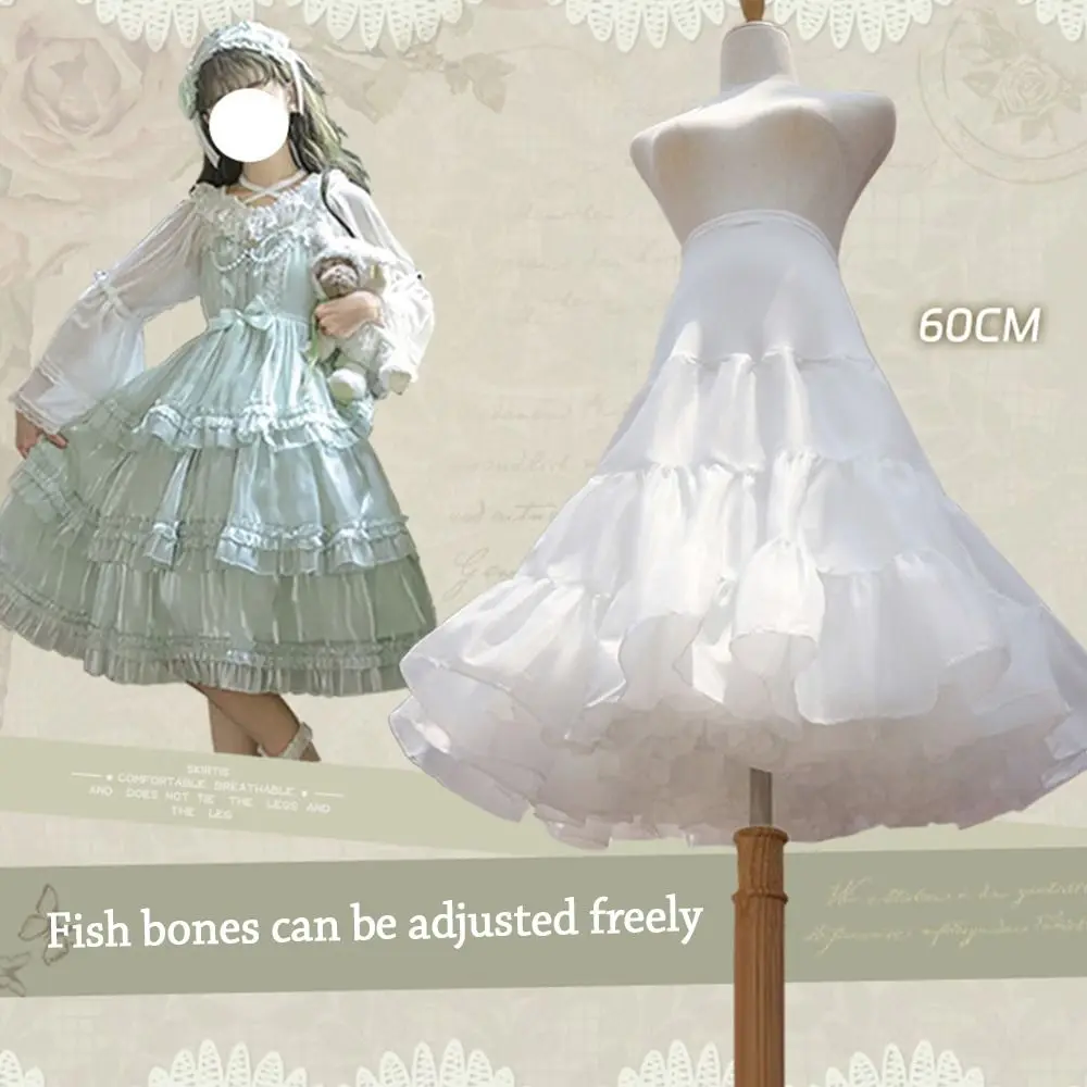 

Fashion White Petticoat JK Lolita Ball Gown Petticoats Cosplay Breathable Crinoline Skirt