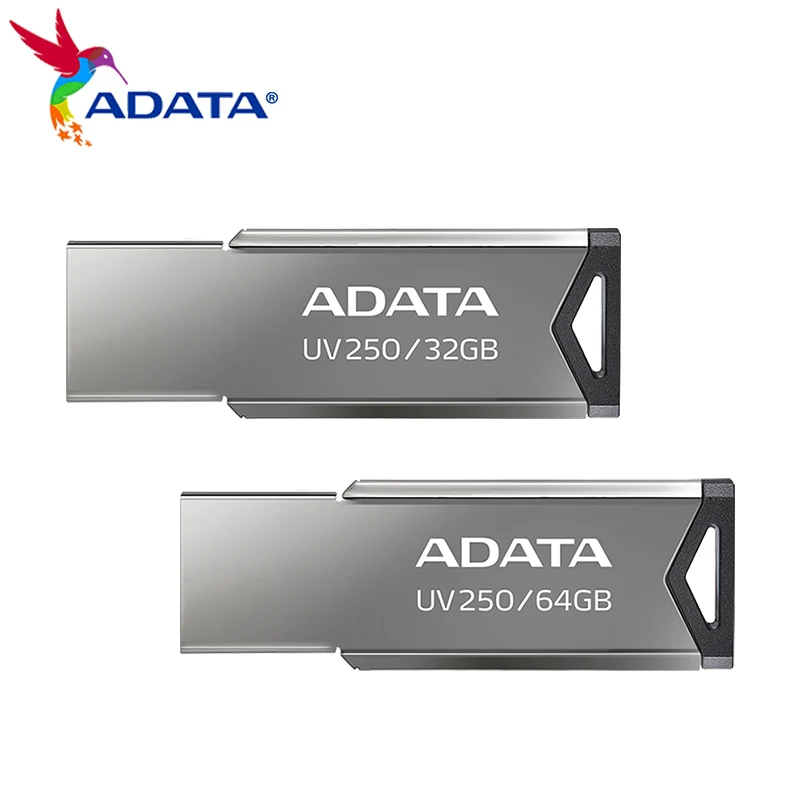Original ADATA UV250 USB Flash Drive 64GB CLASSIC Pen Drive USB 2.0 Metal Memory Stick Flash Disk For Computer