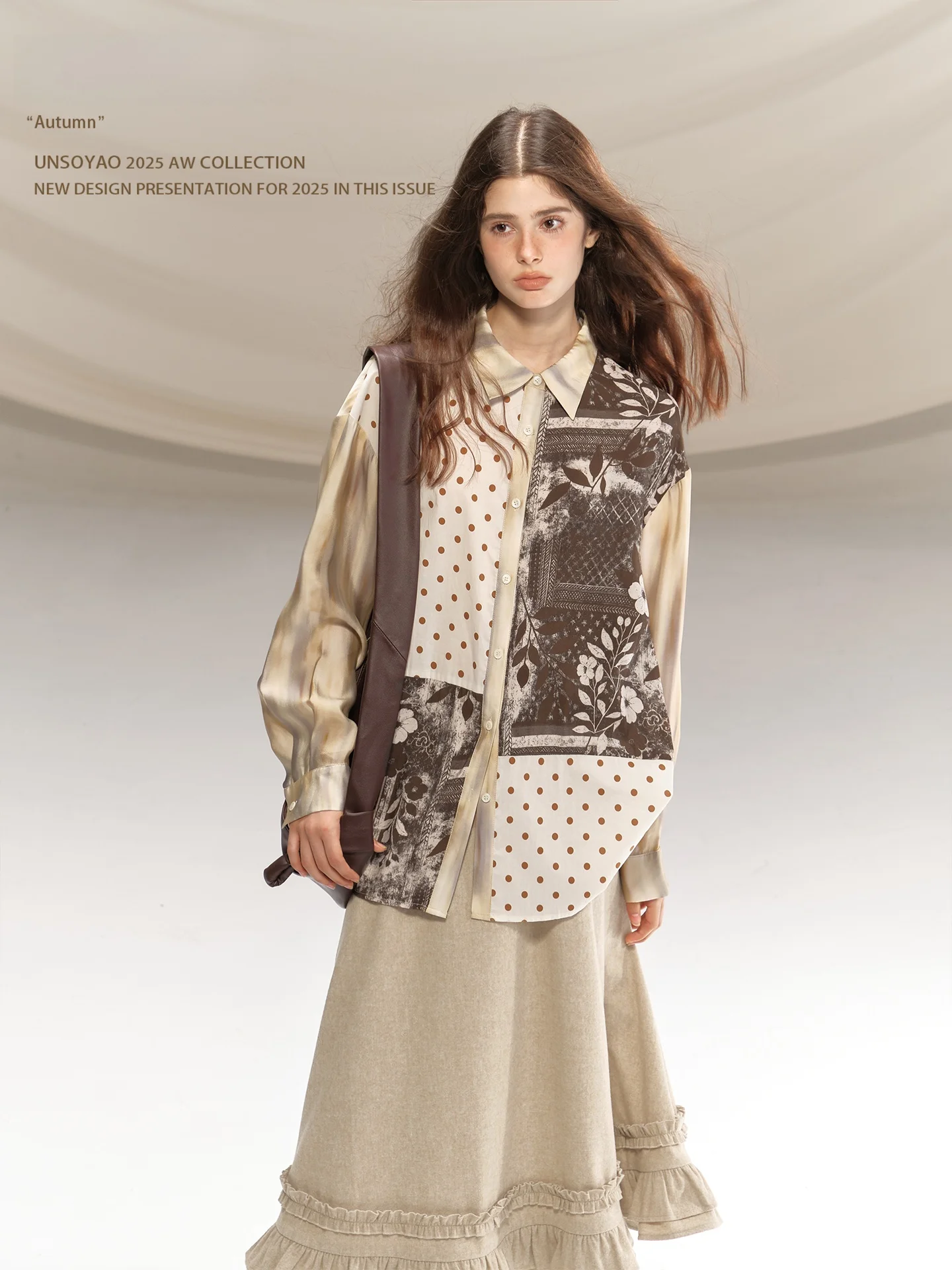 

Винтажная женская рубашка Le Print с длинным рукавом, свободного кроя, в художественном стиле, повседневная, на пуговицах, из смесового хлопка, весенняя коллекция