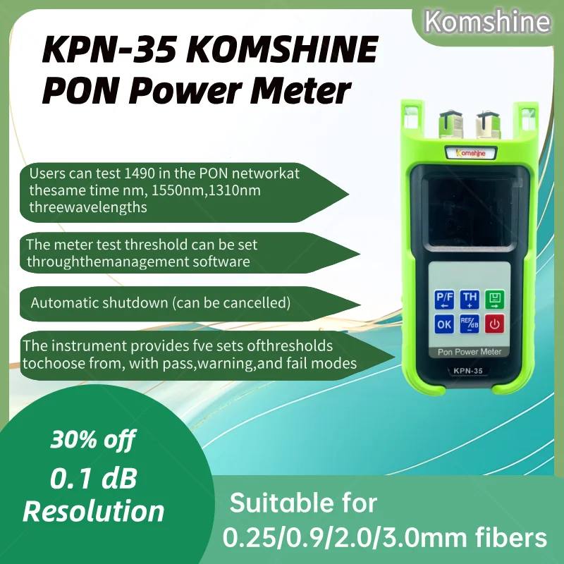 

Измеритель мощности KOMSHINE-PON, разрешение 0,1 дБ, 1490 нм, 1550 нм, 1310 нм, KPN-35