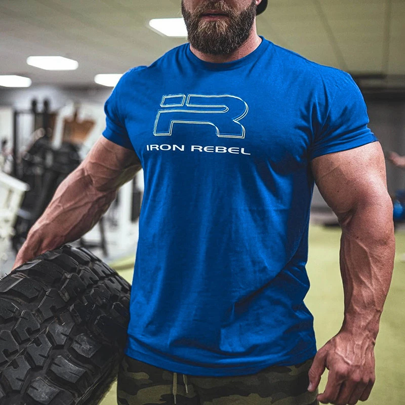 IR Lift Iron Loose Fitness Training Gym Leisure T-Shirt Men's and Women's Luxury Brand Top
