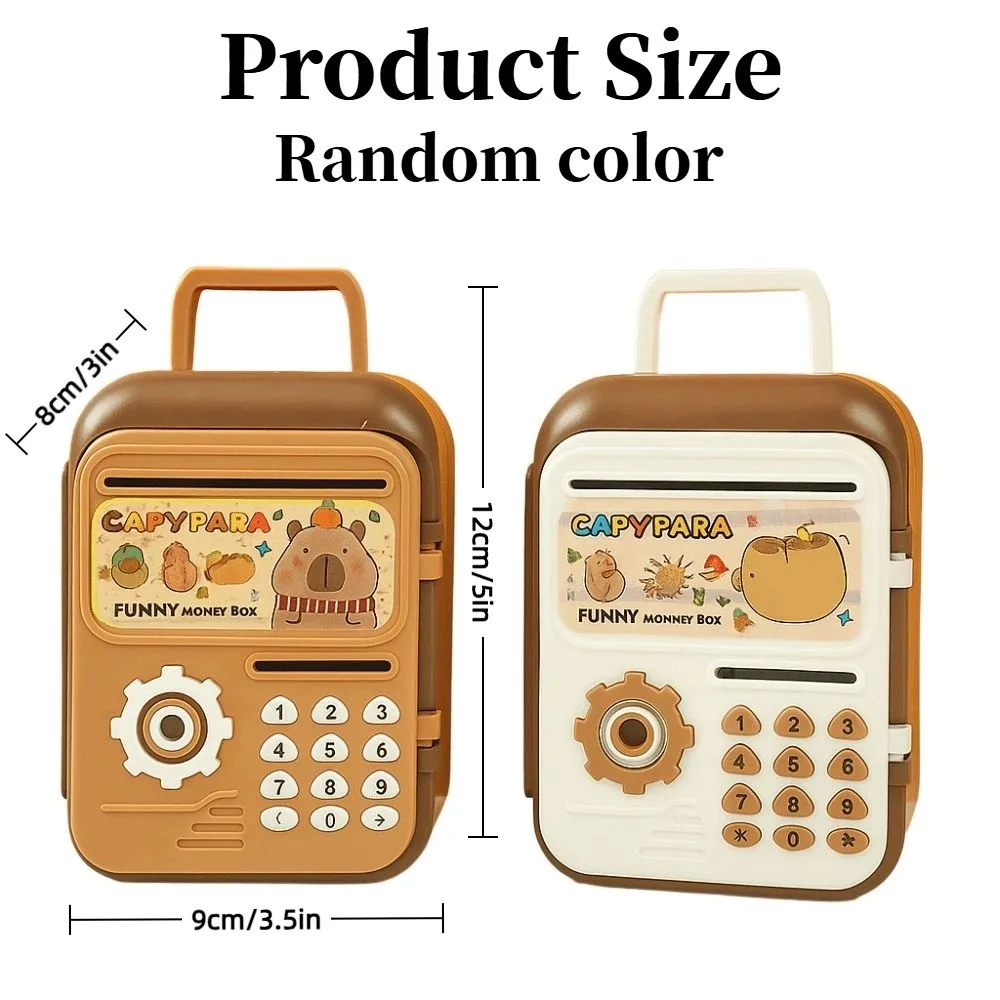 ミニ子供用貯金箱漫画カピバラ貯金箱ATMキュートなデザインハンドル付きコイン収納ボックス貯金練習