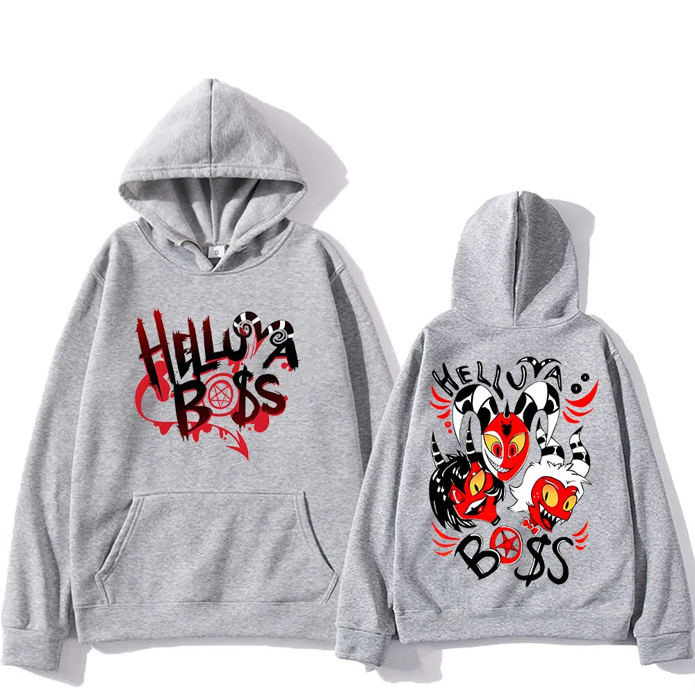 Helluva Boss Hooded Anime Print Cartoon Comfortable Sweatshirts Long-sleeved Harajuku Kawaii Clothes Sudaderas Cute Fleece Hoody