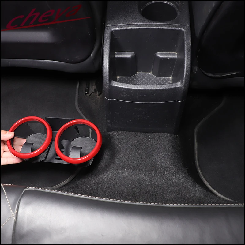 

For Seat Leon 1P 2008-2012 Carbon Steel Back Seat Center Console Organizer with Cup Holders Need to drill and install